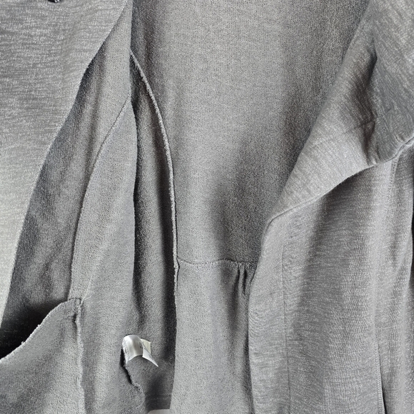Eddie Bauer Womens Gray 3 Snap Cowl Neck Jersey Sweatshirt Wrap Jacket Size L - Picture 8 of 12